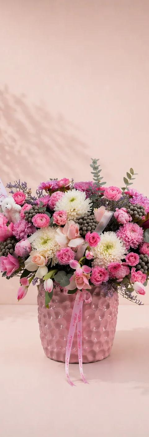 Soft Pink Deluxe Çiçek Aranjmanı (Özel Tasarım)